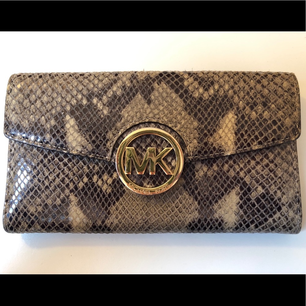 Michael Kors large snakeskin wallet